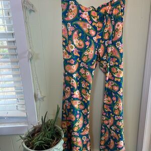 Colorful Paisley 70s style Flared Pants